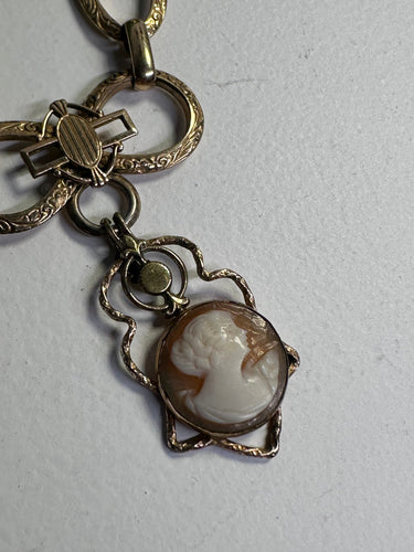 Victorian Gold Fill Cameo Necklace Bloomers and Frocks